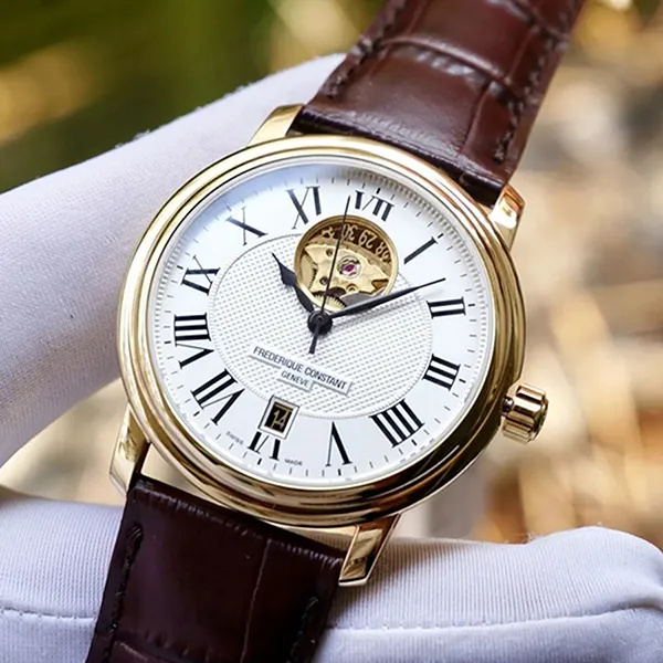Đồng Hồ Nam Frederique Constant Open Heart FC-315M4P5 Màu Trắng Nâu