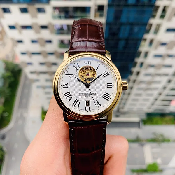 Đồng Hồ Nam Frederique Constant Open Heart FC-315M4P5 Màu Trắng Nâu