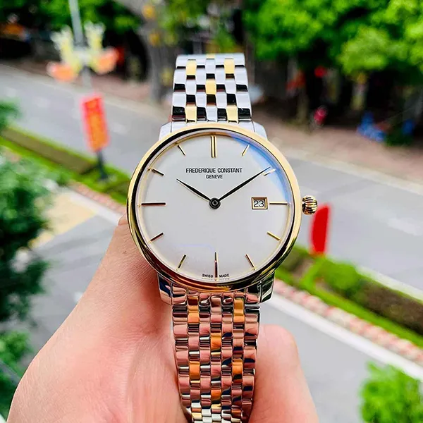 Đồng Hồ Nam Frederique Constant Slimline FC-306V4S3B2 Màu Bạc Trắng - Đồng hồ - Vua Hàng Hiệu