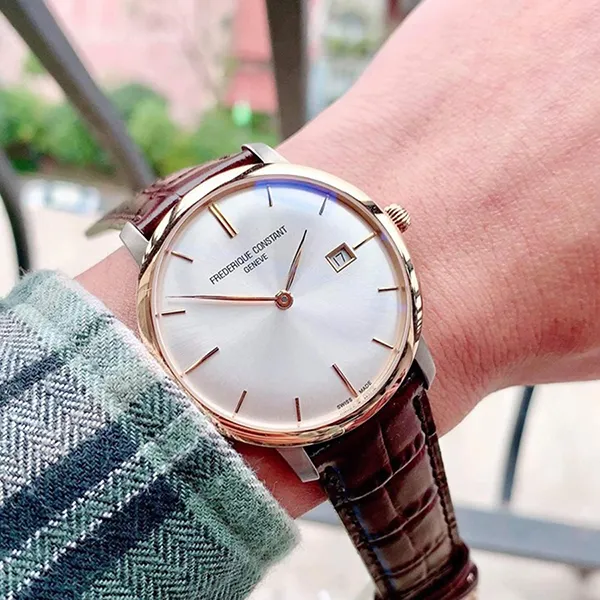 Đồng Hồ Nam Frederique Constant Slimline FC-306V4STZ9 Màu Nâu Trắng