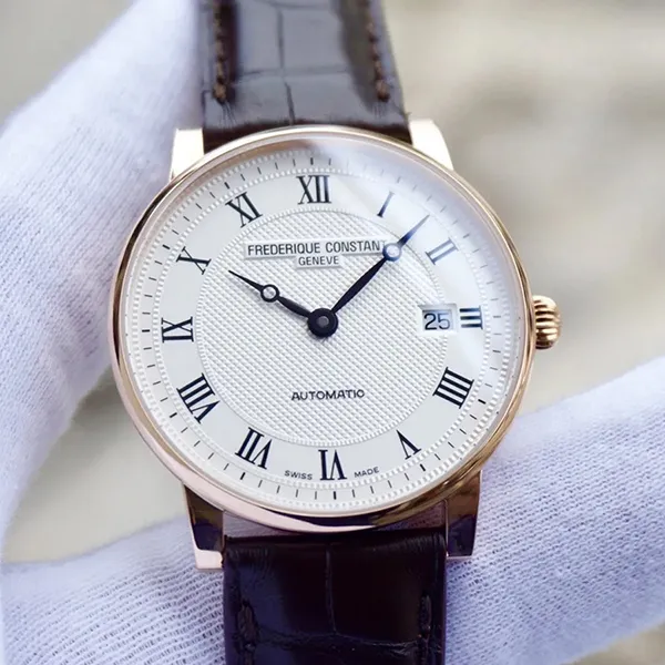 Đồng Hồ Nam Frederique Constant Slimline Solid Gold 18K FC-316MC5B9 Màu Nâu Trắng