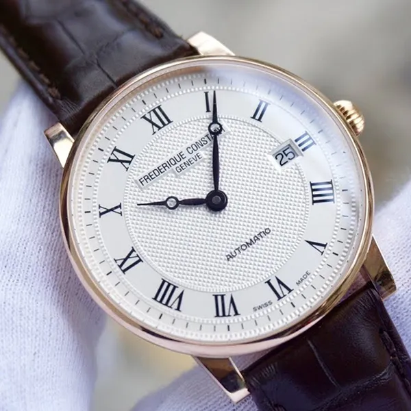 Đồng Hồ Nam Frederique Constant Slimline Solid Gold 18K FC-316MC5B9 Màu Nâu Trắng