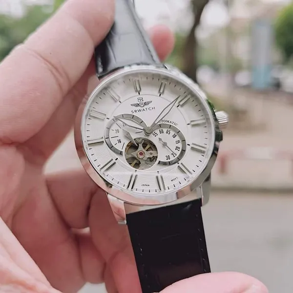 Đồng Hồ Nam SRWATCH Automatic Open Heart SG8872.4102 Màu Đen - Bạc