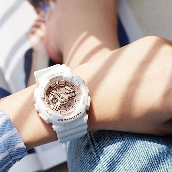 Đồng Hồ Nữ Casio BA-110-7A1DR Màu Trắng/ Vàng Hồng
