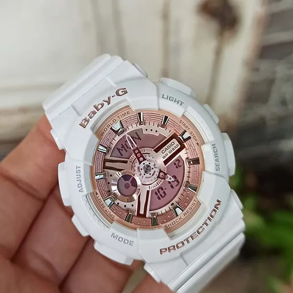 Đồng Hồ Nữ Casio BA-110-7A1DR Màu Trắng/ Vàng Hồng