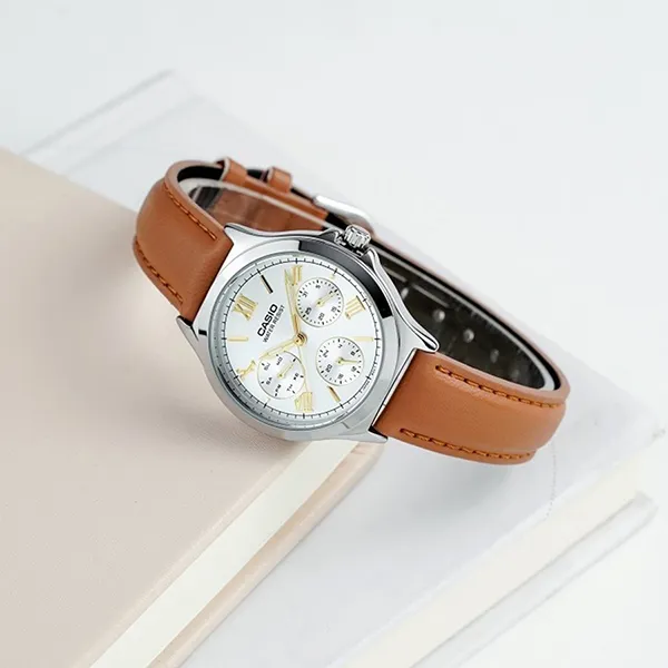 Đồng Hồ Nữ Casio LTP-V300L-7A2UDF Màu Nâu Trắng