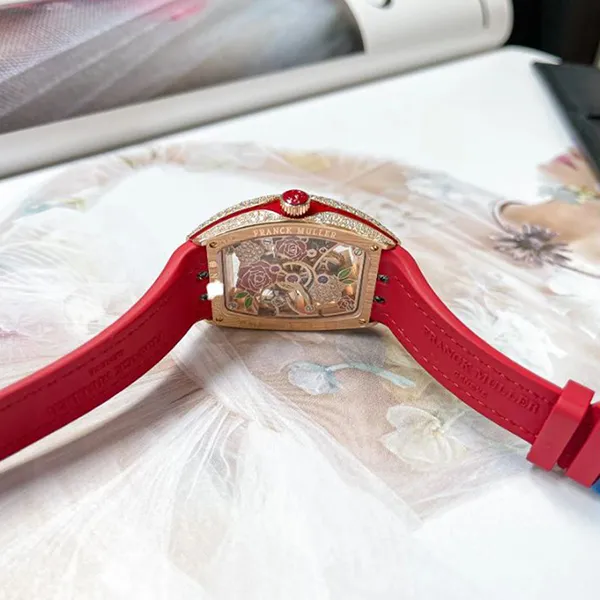 Đồng Hồ Nữ Franck Muller V32 Rose Gold Skeleton Màu Đỏ/ Vàng Hồng - Đồng hồ - Vua Hàng Hiệu