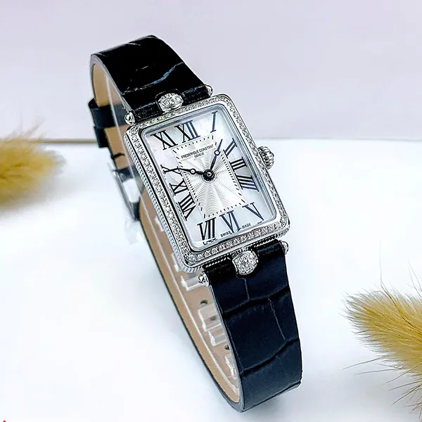 Đồng Hồ Nữ Frederique Constant Classics Art Deco Carree FC-200MPW2ACD6 Màu Đen Trắng