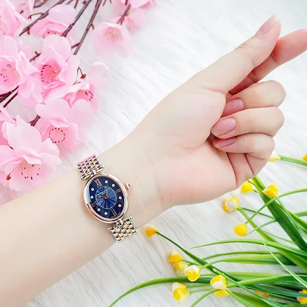 Đồng Hồ Nữ Frederique Constant FC-200RMPN2V2B Màu Xanh/ Vàng Hồng