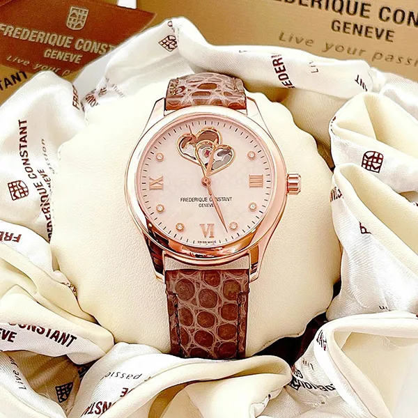 Đồng Hồ Nữ Frederique Constant FC-310LGDHB3B4 Màu Nâu/ Vàng Hồng