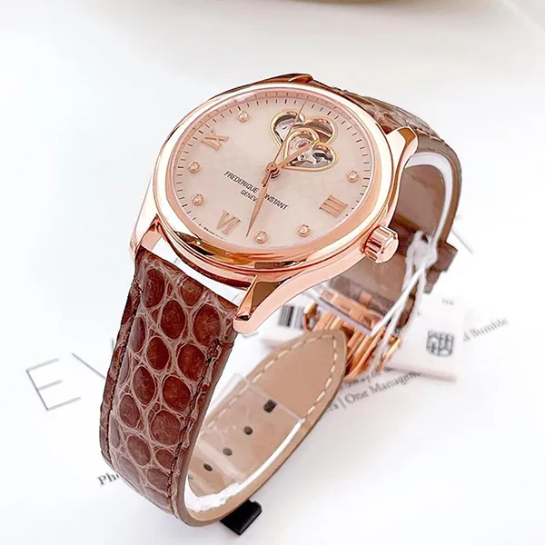 Đồng Hồ Nữ Frederique Constant FC-310LGDHB3B4 Màu Nâu/ Vàng Hồng