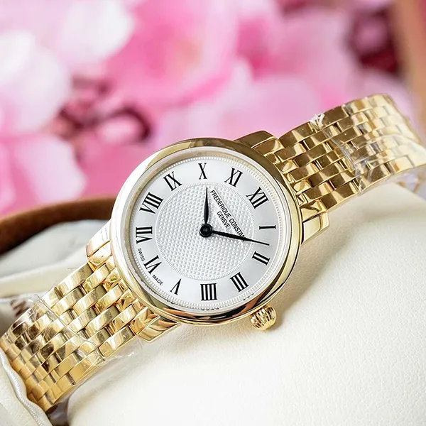 Đồng Hồ Nữ Frederique Constant Slimline FC-200MCS5B Màu Vàng Trắng - Đồng hồ - Vua Hàng Hiệu