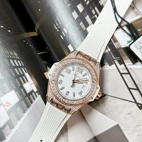 Đồng Hồ Nữ Hublot Oneclick 33mm King Gold Diamond Pave Màu Trắng/ Vàng Hồng - Đồng hồ - Vua Hàng Hiệu
