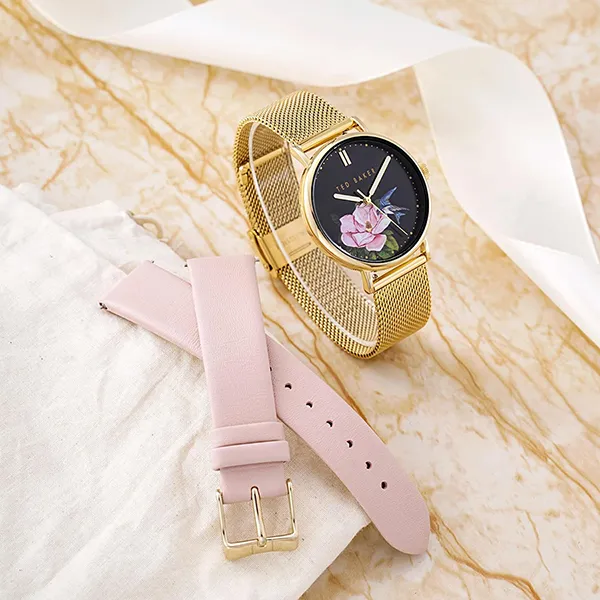 Đồng Hồ Nữ Ted Baker Ladies Phylipa Flowers Quartz Yellow Gold Plated Watch TWG024500 Màu Đen Vàng - Đồng hồ - Vua Hàng Hiệu