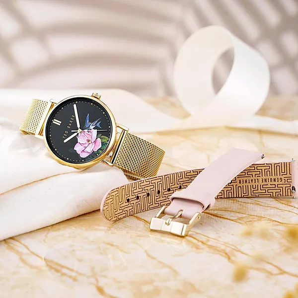 Đồng Hồ Nữ Ted Baker Ladies Phylipa Flowers Quartz Yellow Gold Plated Watch TWG024500 Màu Đen Vàng - Đồng hồ - Vua Hàng Hiệu