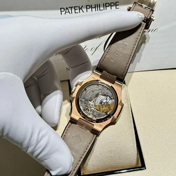 Đồng Hồ Patek Philippe Nautilus 5712R-001 Crocodile Skin Màu Nâu/ Vàng Hồng - Đồng hồ - Vua Hàng Hiệu