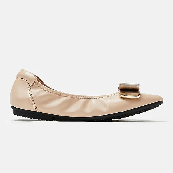Giày Bệt Nữ Pazzion Elaia Point-Toe Ballerina Flats 012081AAL34 Màu Be