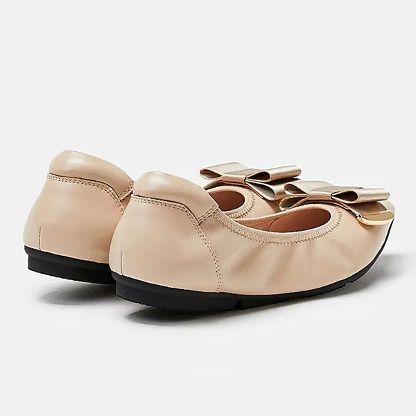 Giày Bệt Nữ Pazzion Elaia Point-Toe Ballerina Flats 012081AAL34 Màu Be