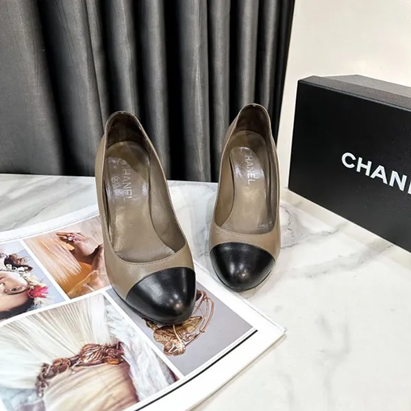 Giày Cao Gót Nữ Chanel Super Bargain High Heels Pumps Màu Nâu Sữa Size 37.5 - Giày - Vua Hàng Hiệu