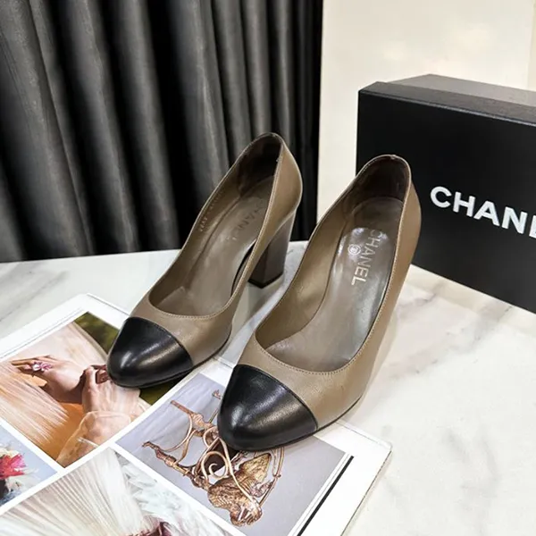 Giày Cao Gót Nữ Chanel Super Bargain High Heels Pumps Màu Nâu Sữa Size 37.5 - Giày - Vua Hàng Hiệu