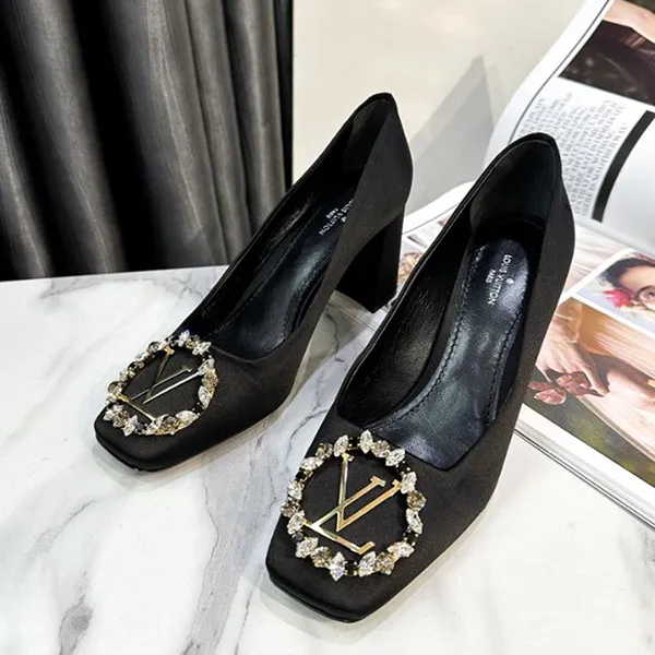 Giày Cao Gót Nữ Louis Vuitton LV Madeleine Canvas Pumps Màu Đen Size 36.5 - Giày - Vua Hàng Hiệu