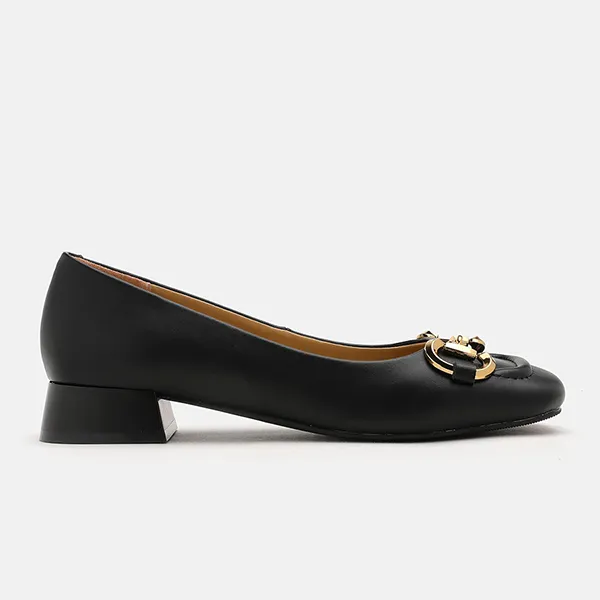 Giày Cao Gót Nữ Pazzion Oli Horsebit Low Block Heels L2032BLK034 Màu Đen