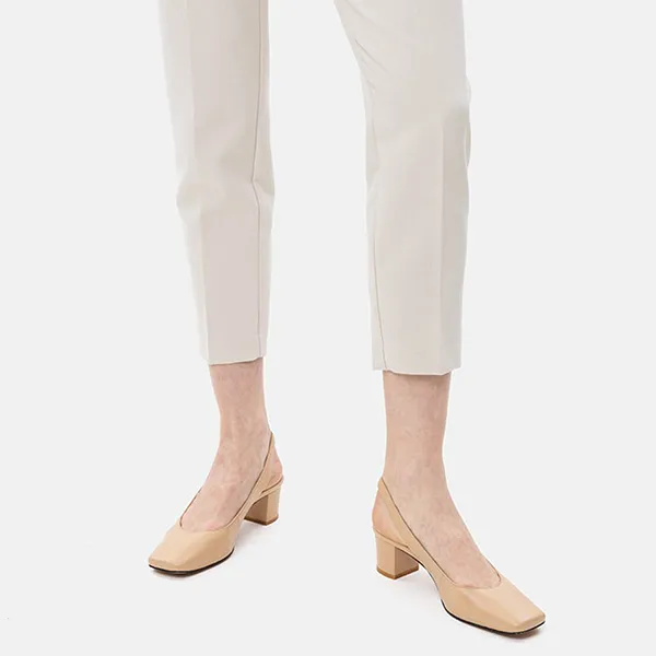 Giày Cao Gót Nữ Pazzion Roberta Slingback Heels 013-2ALM037 Màu Be