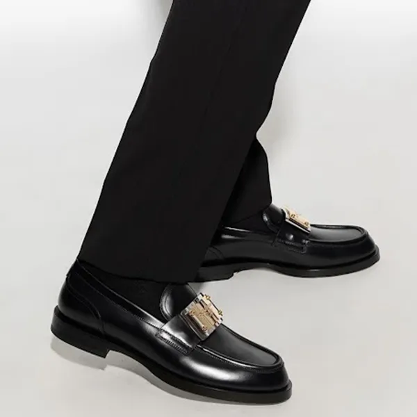Giày Lười Nam Dolce & Gabbana D&G Black Leather Loafers A30203 Màu Đen Size 6 - Giày - Vua Hàng Hiệu