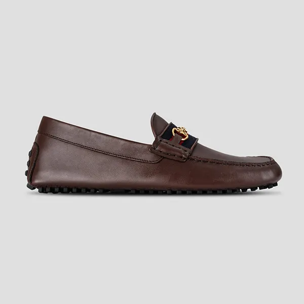 Giày Lười Nam Gucci Brown Leather With GG Logo 6246981XH102160 Màu Nâu Size 7 - Giày - Vua Hàng Hiệu
