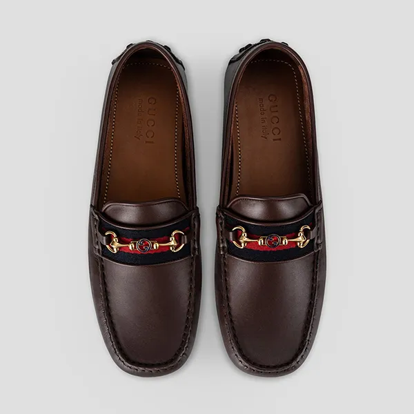 Giày Lười Nam Gucci Brown Leather With GG Logo 6246981XH102160 Màu Nâu Size 7 - Giày - Vua Hàng Hiệu