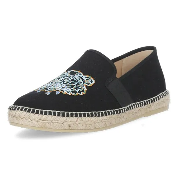 Giày Slip On Nam Kenzo Logo Tiger Embroidered FC55ES188F87 Màu Đen
