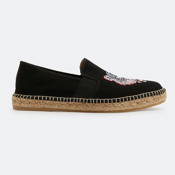 Giày Slip On Nam Kenzo Elasticated Tiger Espadrilles FC55ES188F71-99 Màu Đen Size 42