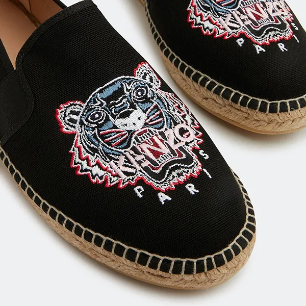 Giày Slip On Nam Kenzo Elasticated Tiger Espadrilles FC55ES188F71-99 Màu Đen Size 42
