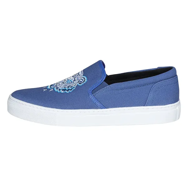 Giày Slip On Nam Kenzo Logo Tiger Embroidered Màu Xanh Navy Size 39