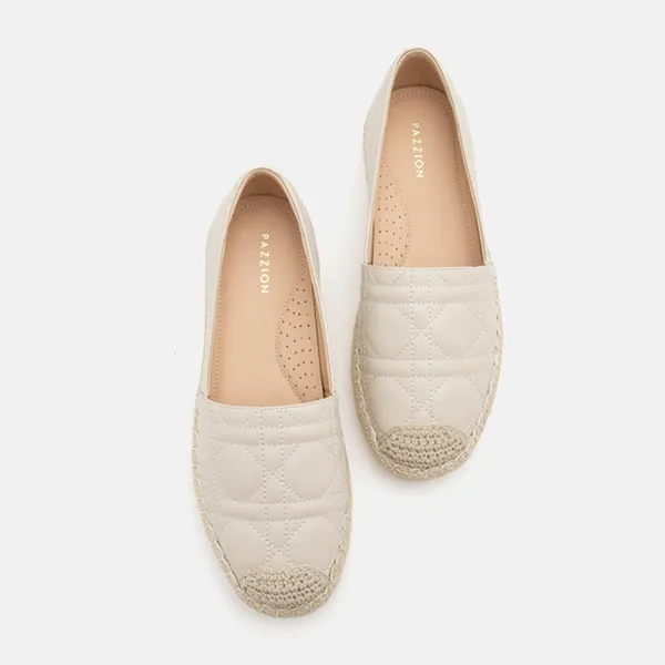 Giày Slip On Nữ Pazzion Elodie Quilted Espadrilles 6188-6BEG034 Màu Kem Size 37 - Giày - Vua Hàng Hiệu