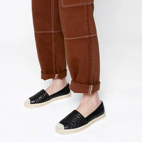 Giày Slip On Nữ Pazzion Elodie Quilted Espadrilles 6188-6BLK034 Màu Đen Size 38 - Giày - Vua Hàng Hiệu