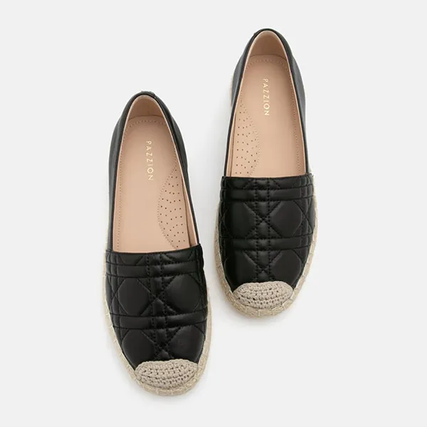 Giày Slip On Nữ Pazzion Elodie Quilted Espadrilles 6188-6BLK034 Màu Đen Size 38 - Giày - Vua Hàng Hiệu