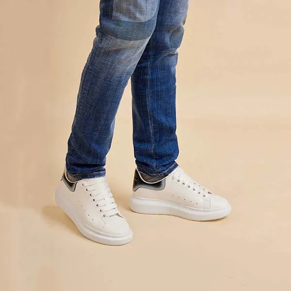 Giày Sneakers Nam Alexander Mcqueen White Leather 777367WIE9G9089 Màu Trắng - 1