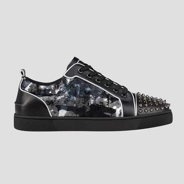Giày Sneaker Nam Christian Louboutin Louis Flat Calf Low Top In Black Leather 1240443B750 Màu Đen Size 40 - Giày - Vua Hàng Hiệu