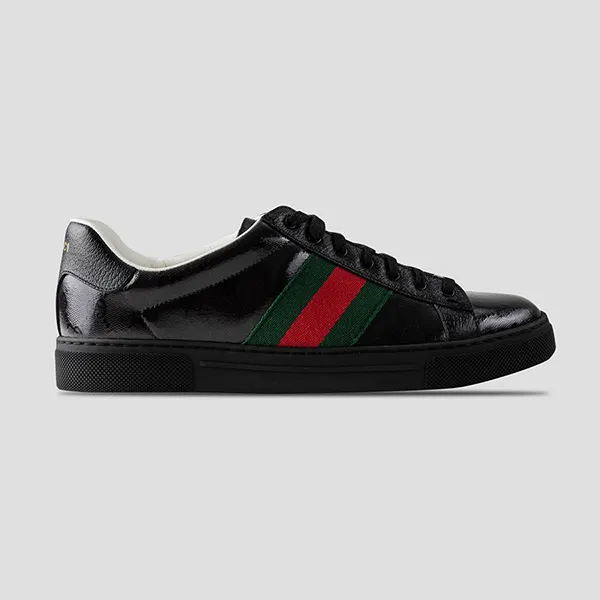 Giày Sneaker Nam Gucci Ace Crystal Monogram In Black 760775FACRF/1163 Màu Đen