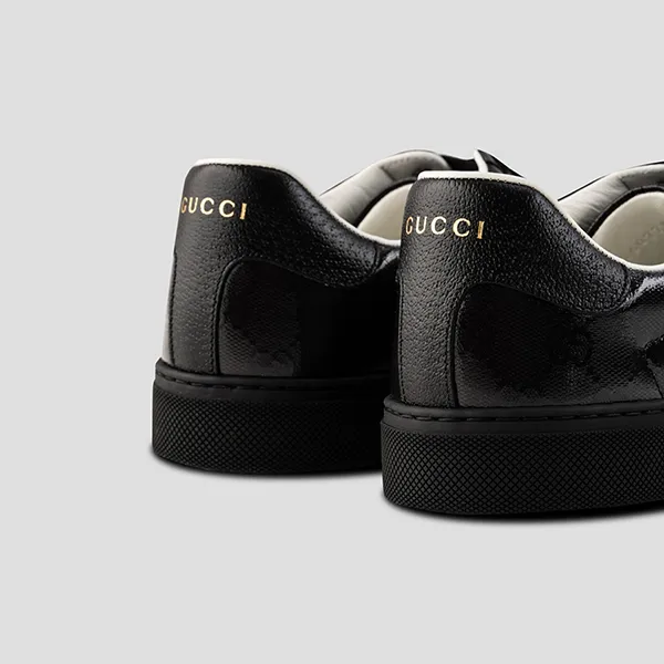 Giày Sneaker Nam Gucci Ace Crystal Monogram In Black 760775FACRF/1163 Màu Đen