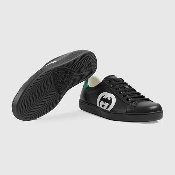 Giày Sneaker Nam Gucci Ace Sneaker With Interlocking G 625783-1XG70-1103 Màu Đen Size 40.5 - Giày - Vua Hàng Hiệu