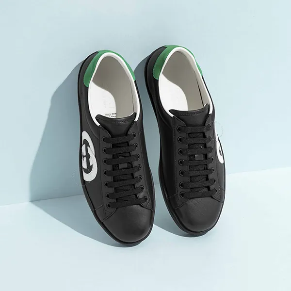 Giày Sneaker Nam Gucci Ace Sneaker With Interlocking G 625783-1XG70-1103 Màu Đen Size 40.5 - Giày - Vua Hàng Hiệu