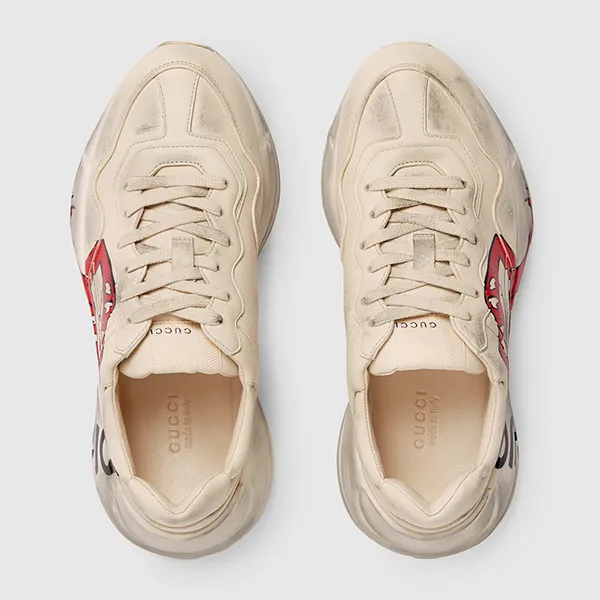 Giày Sneaker Nữ Gucci Rhyton Màu Trắng Đỏ Size 34.5 - Giày - Vua Hàng Hiệu