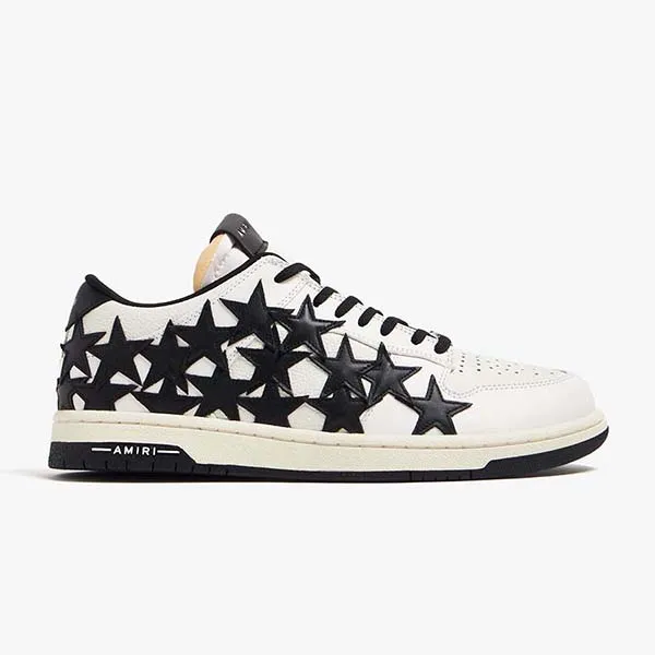Giày Sneakers Nam Amiri White With Stars Logo PS24MFS025 Màu Đen Trắng Size 40
