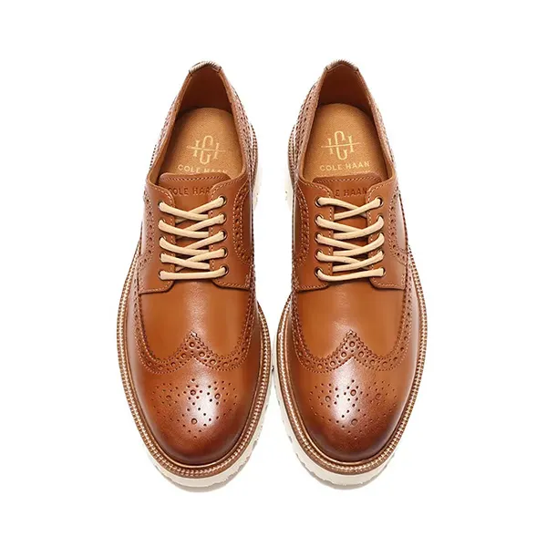 Giày Tây Nam Cole Haan American Classics Longwing Oxford Màu Nâu Vàng Size 40.5 - Giày - Vua Hàng Hiệu