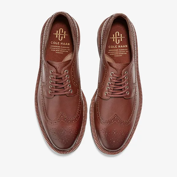 Giày Tây Nam Cole Haan American Classics Longwing Oxford Màu Nâu Đậm Size 40.5