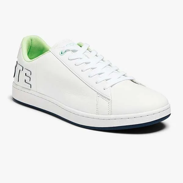 Giày Thể Thao Nam Lacoste Men's Carnaby Evo Leather And Citrus Accent  Trainers 41SMA0070 Màu Trắng Size 40 | Vua Hàng Hiệu