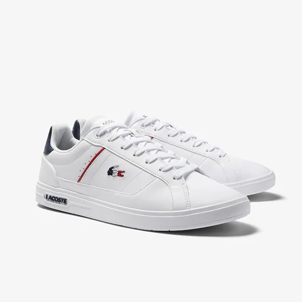 Giày Thể Thao Nam Lacoste Men's Europa Pro Leather Heel Pop Trainers 45SMA0117 Màu Trắng Size 40 - 1