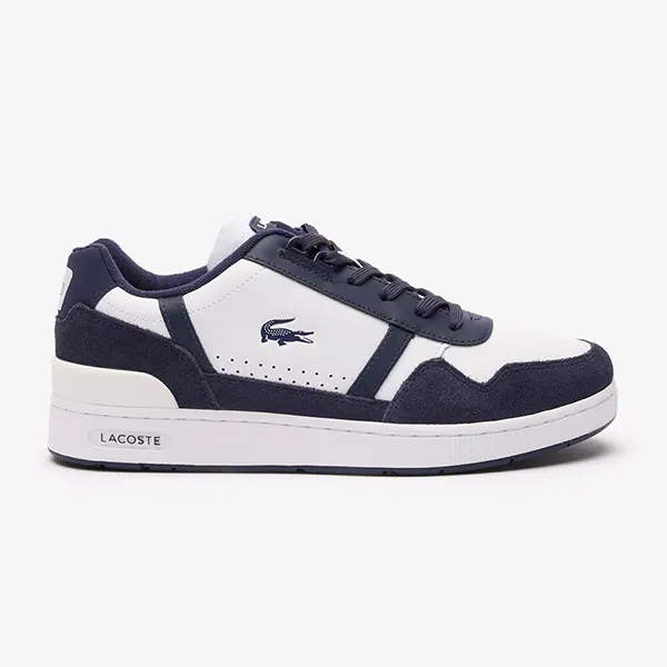 Giày Thể Thao Nam Lacoste Men’s Graphic Print T-Clip Trainers 46SMA0070 Màu Trắng Phối Xanh Navy Size 40 - 1
